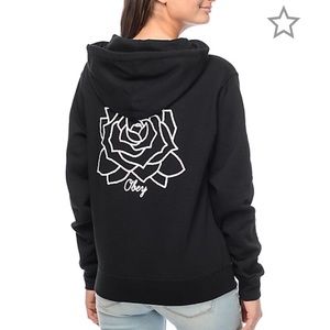 Black rose obey hoodie